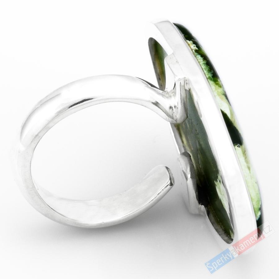 Velký stříbrný prsten (Ag 925/1000) s chromchalcedonem QA, vel. kamene cca 42 x 24 mm, RARITA (CHN1818R)