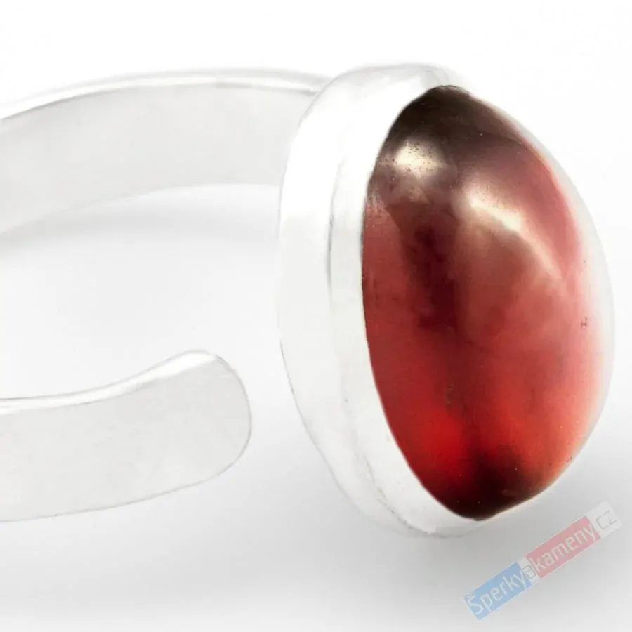 Stříbrný prsten (Ag 925/1000) s granátem hessonit QA, vel. kamene cca 16 x 12 mm (GR6053R)
