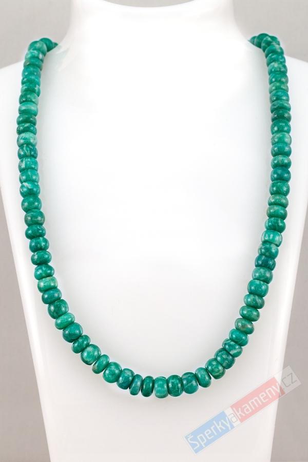 Náhrdelník z amazonitu QA, rondelky cca 4 x 8 mm (AIT6052S) 