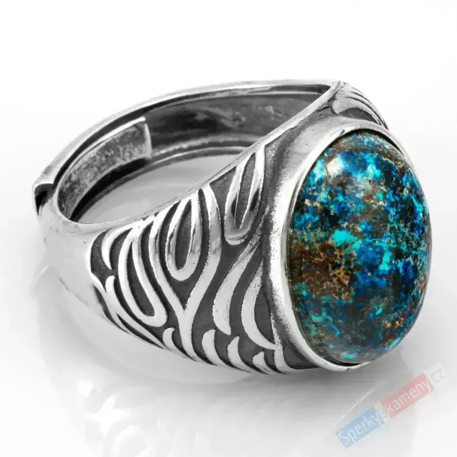 Unisex stříbrný prsten (Ag 925/1000) se šatukitem QA, vel. kamene cca 17 x 14 mm, RARITA (SH7869R)