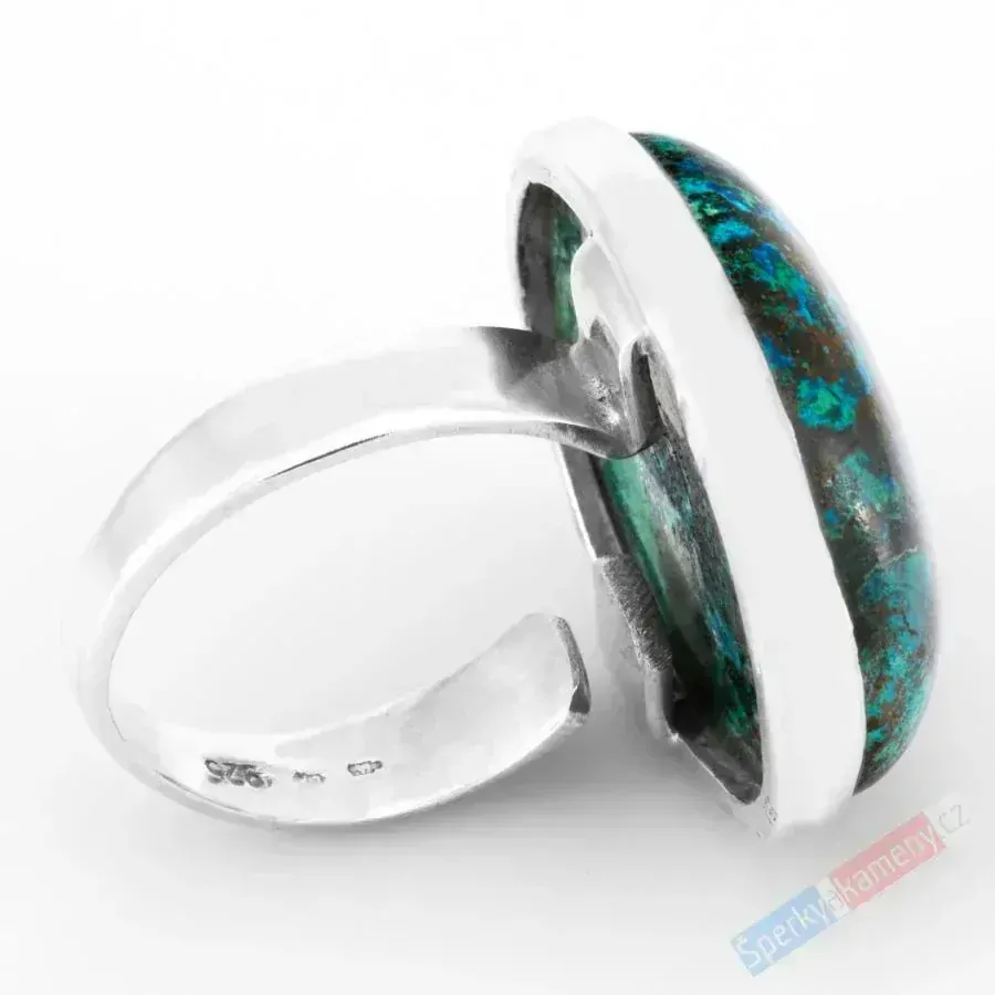 Stříbrný prsten (Ag 925/1000) se šatukitem QA, vel. kamene cca 27 mm x 23 mm, RARITA (SH1213R)