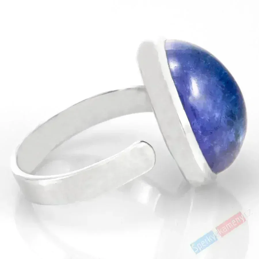 Stříbrný prsten (Ag 925/1000) s tanzanitem QAA, vel. kamene cca 20 x 17 mm, nádherná barva, RARITA (TZ5001R)