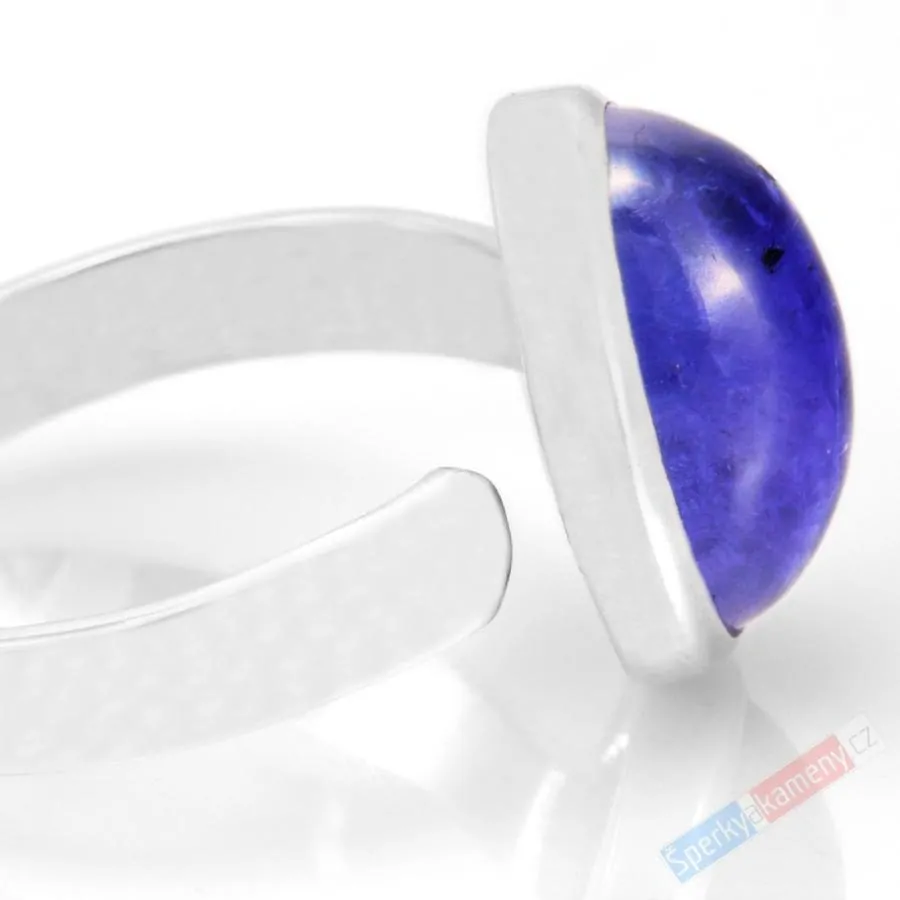 Stříbrný prsten (Ag 925/1000) s tanzanitem QAA, vel. kamene cca 17 x 12 mm, nádherná barva, RARITA (TZ2117R)