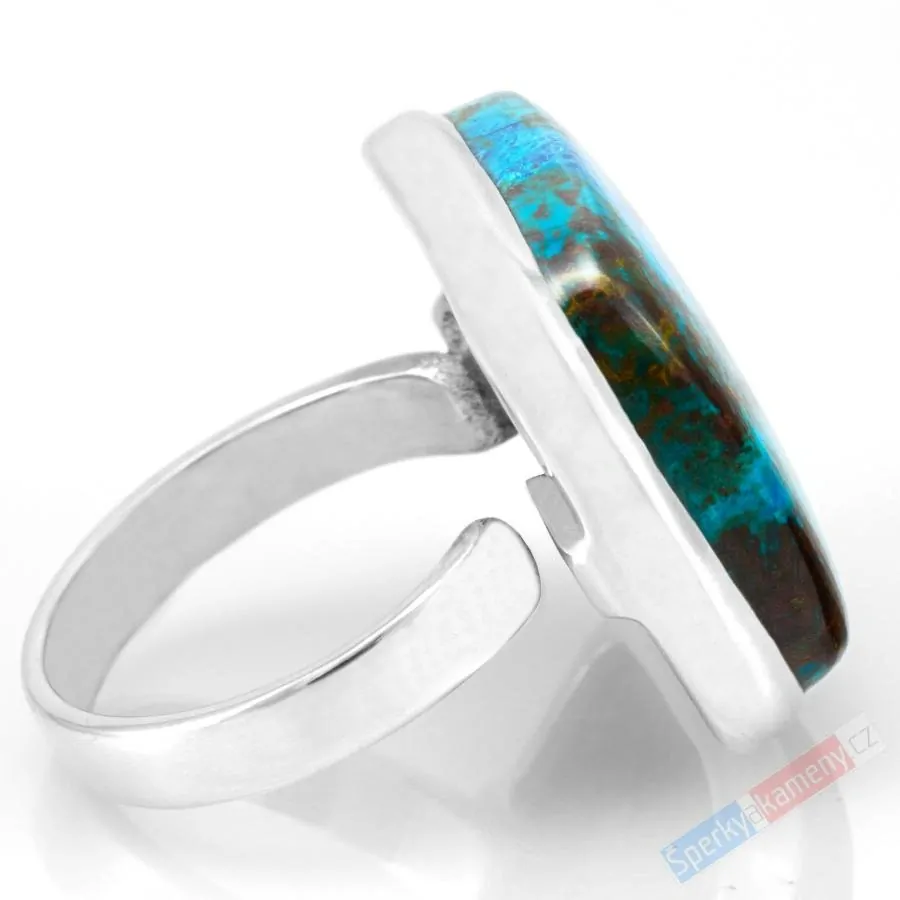 Unisex stříbrný prsten (Ag 925/1000) se šatukitem QA, vel. kamene cca 24 x 24 mm, RARITA, "korálový útes" (SH1029R)