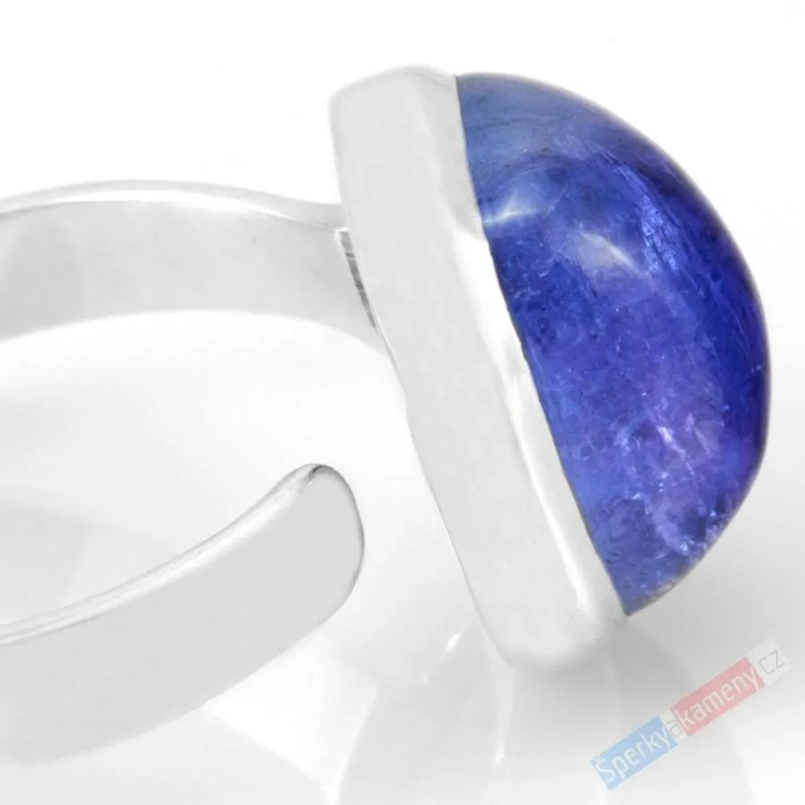 Stříbrný prsten (Ag 925/1000) s tanzanitem QAA, vel. kamene cca 16 x 13 mm, nádherná barva, RARITA (TZ4001R)