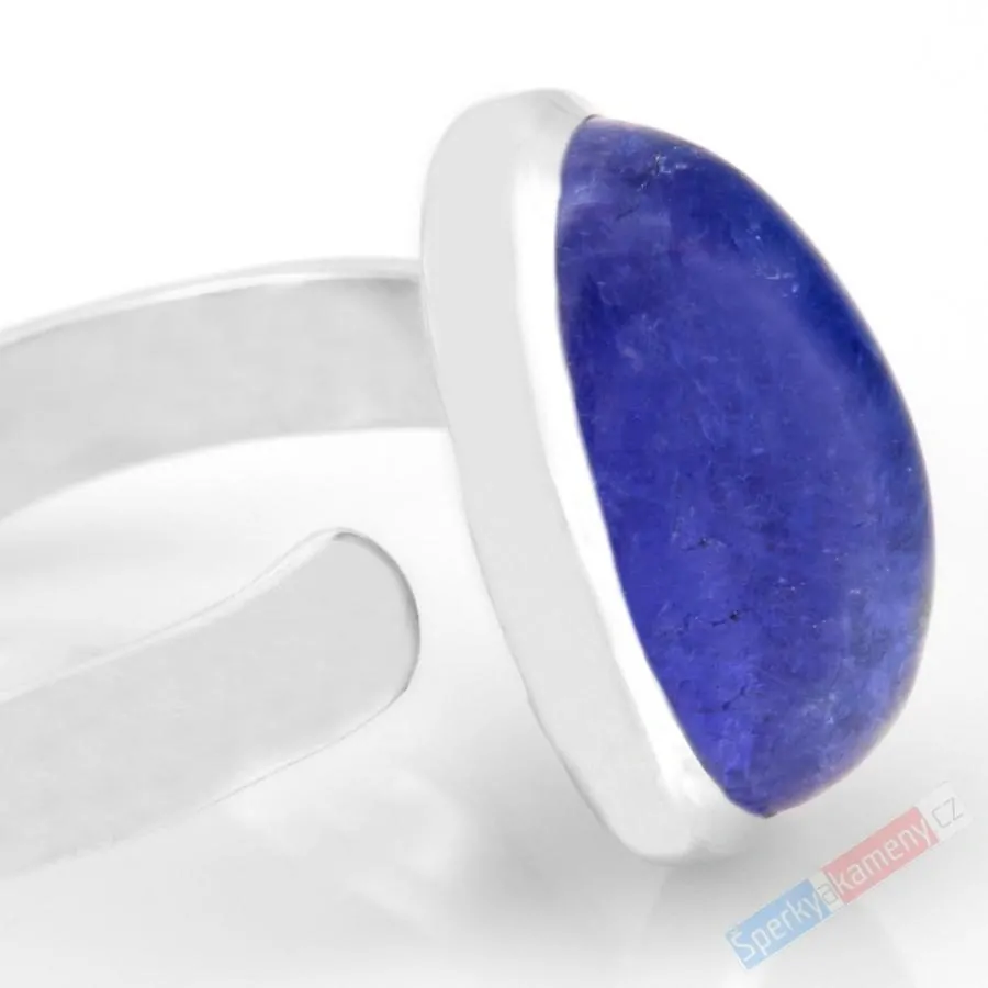 Stříbrný prsten (Ag 925/1000) s tanzanitem QAA, vel. kamene cca 18 x 12 mm, nádherná barva, RARITA (TZ2118R)