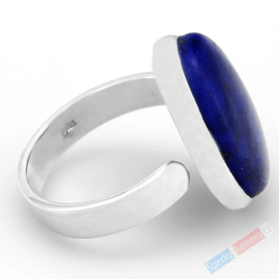 Stříbrný prsten (Ag 925/1000) s lapisem lazuli QAA, vel. kamene cca 21 x 16 mm (LL7865R)
