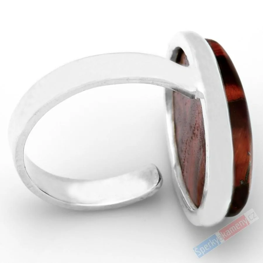 Unisex stříbrný prsten (Ag 925/1000) s býčím okem QA, vel. kamene cca 25 x 18 mm (BO5445R)
