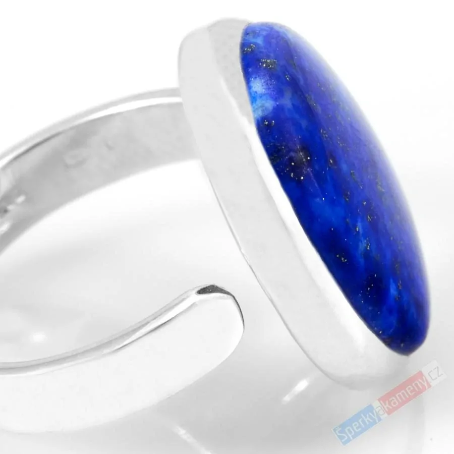 Stříbrný prsten (Ag 925/1000) s lapisem lazuli QAA, vel. kamene cca 21 x 17 mm (LL7866R)