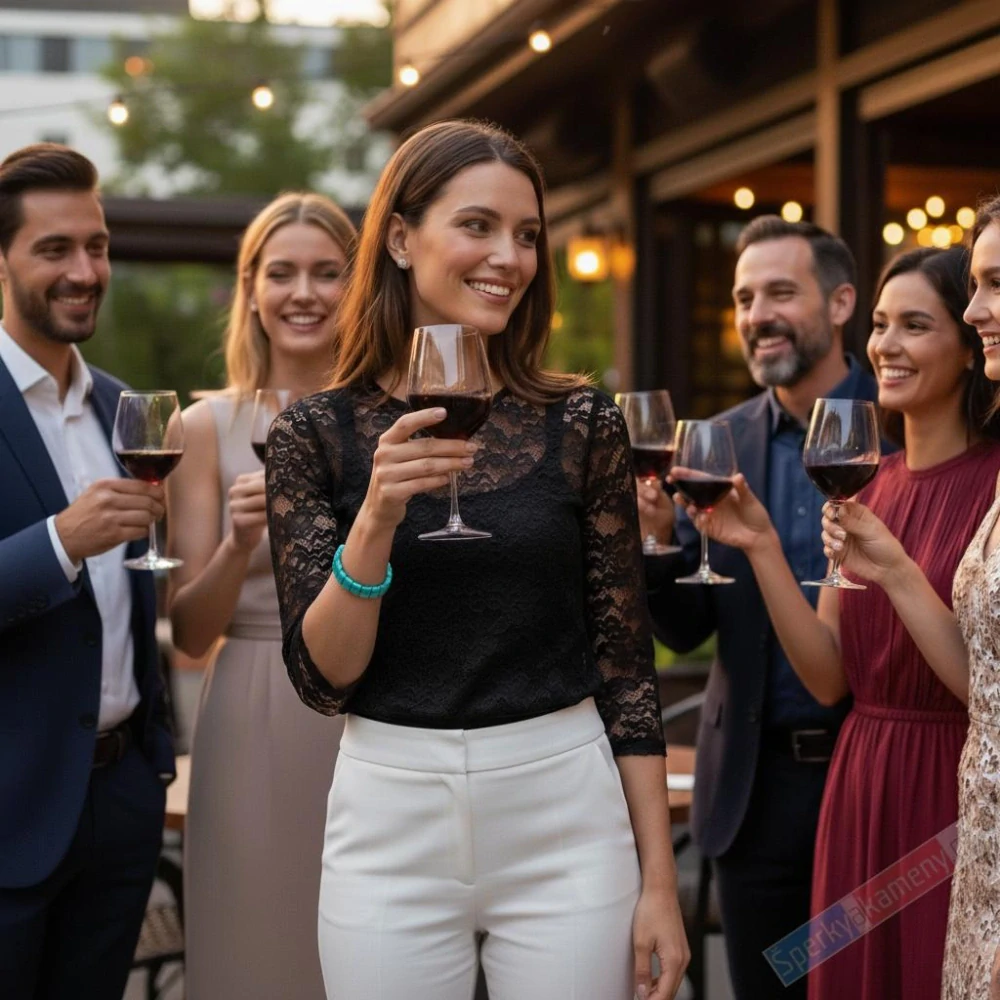 Náramek z amazonitu z Peru QA, plochý, dílky cca 12 x 8 mm (AIT5142NS)