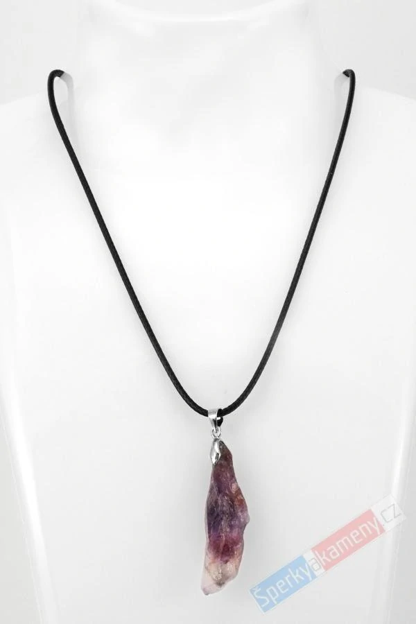 Originální unisex náhrdelník s přírodním surovým kakoxenem QA, přívěsek cca 36 x 11 mm, RARITA (KK2421S)
