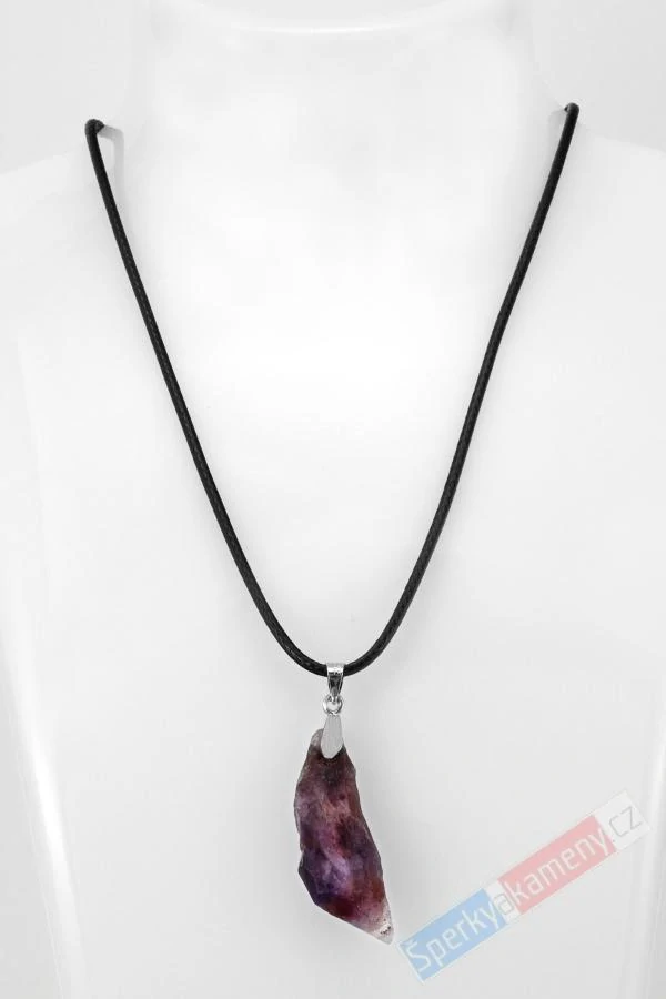 Originální unisex náhrdelník s přírodním surovým kakoxenem QA, přívěsek cca 33 x 12 mm, RARITA (KK2423S)