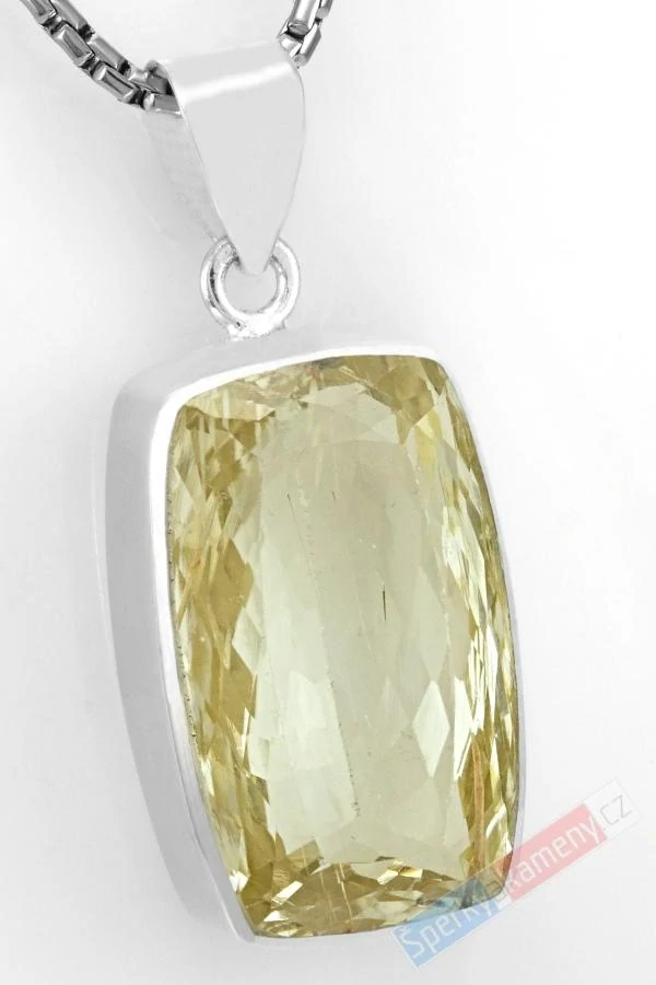 Unisex stříbrný přívěsek (Ag 925/1000) s broušeným hiddenitem QAA, cca 28 x 17 mm, "anděl strážný", RARITA (HD2723P)