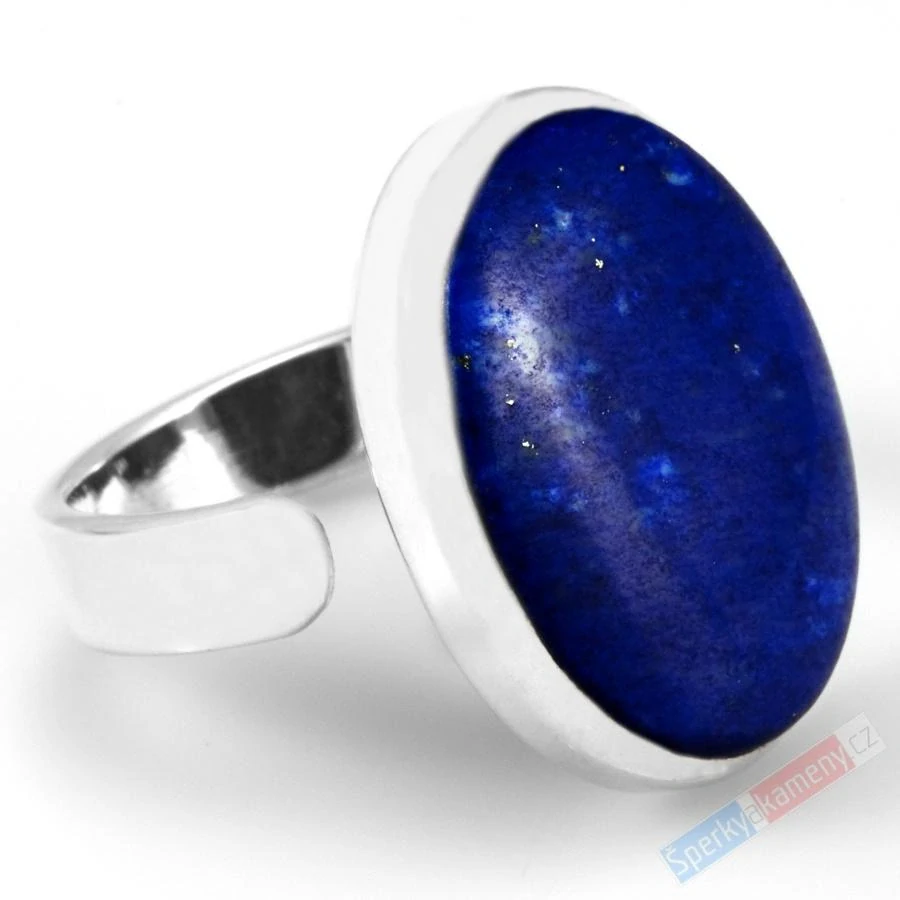 Stříbrný prsten (Ag 925/1000) s lapisem lazuli QAA, vel. kamene cca 22 x 16 mm (LL7868R)