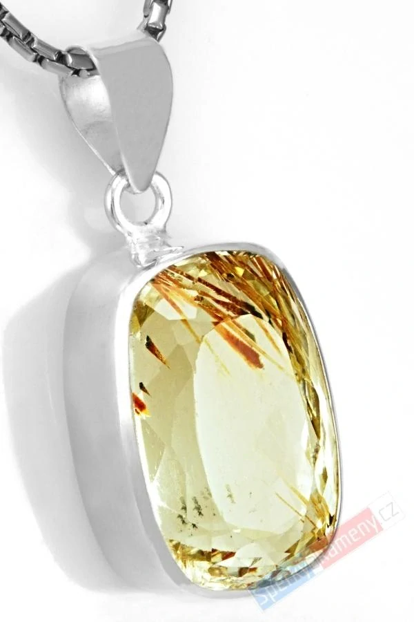Unisex stříbrný přívěsek (Ag 925/1000) s broušeným hiddenitem QAA, cca 23 x 16 mm, "anděl strážný", RARITA (HD2118P)