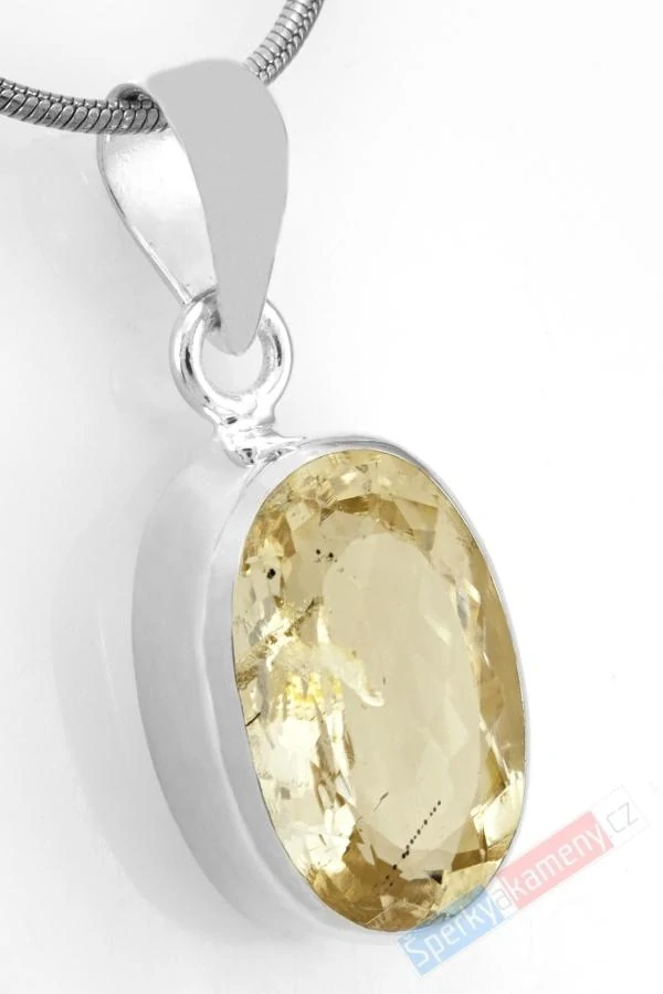 Stříbrný přívěsek (Ag 925/1000) s broušeným skapolitem QAA, ovál cca 18 x 12 mm, RARITA (SK1815P)