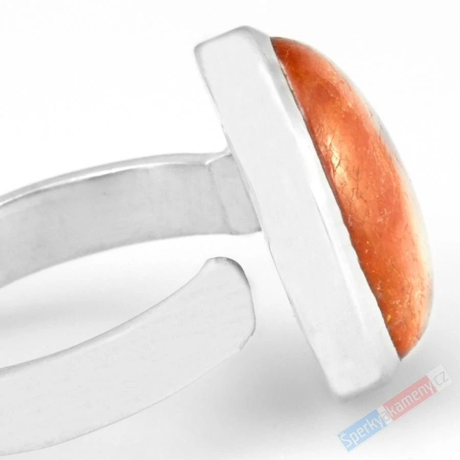 Stříbrný prsten (Ag 925/1000) se slunečním kamenem QA, vel. kamene cca 19 x 15 mm (SL9076R)