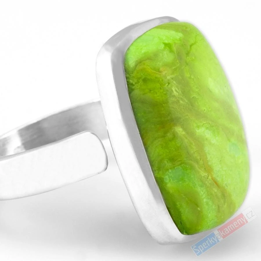 Unisex stříbrný prsten (Ag 925/1000) s gaspeitem QAA, vel. kamene cca 22 x 15 mm, RARITA (GS9082R)