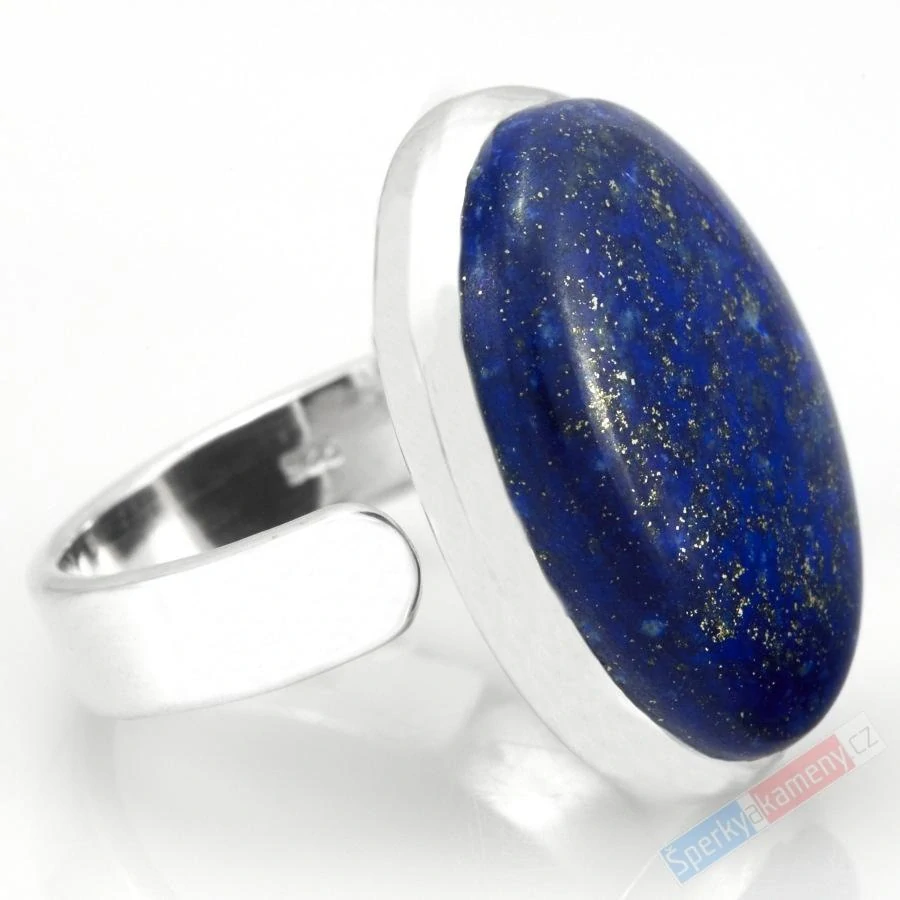 Stříbrný prsten (Ag 925/1000) s lapisem lazuli QAA, vel. kamene cca 22 x 17 mm (LL7869R)