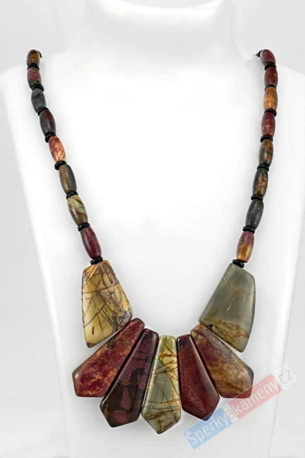 Originální náhrdelník v etno stylu z Picasso Jasper QA, "šperk indiánského kmene Juteů" (JAP3630S)