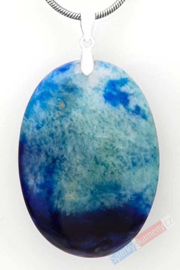 Unisex přívěsek z afghanitu QA, ovál cca 33 x 24 mm, stříbro Ag 925/1000, "andělská energie", RARITA (AFT7866P)