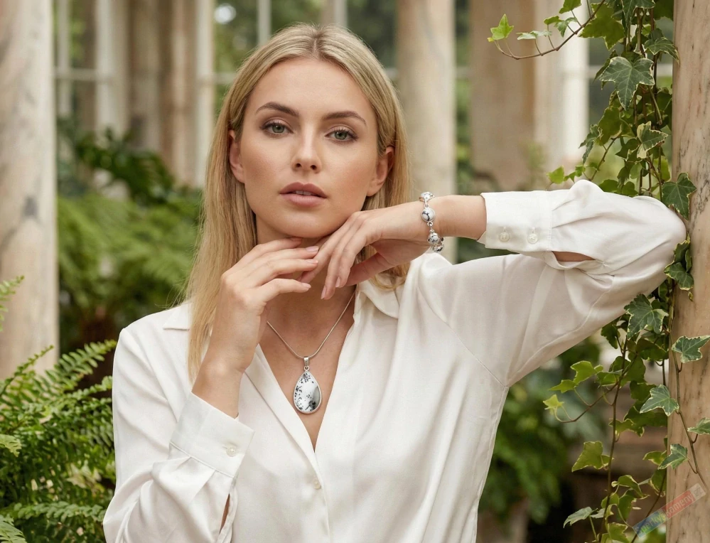 Unisex stříbrný přívěsek (Ag 925/1000) s merlinitem QA, kapka cca 30 x 19 mm, RARITA (OD5142P)