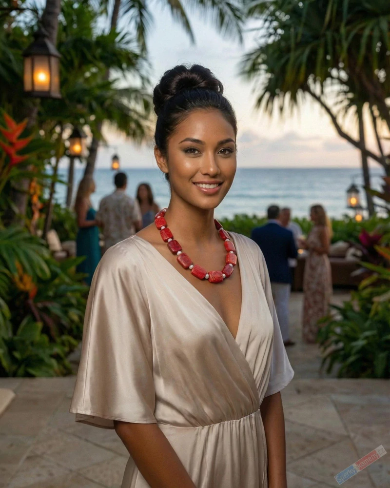 Originální náhrdelník v boho stylu z houbového korálu a sladkovodních perel, stříbro Ag 925/1000, "kráska z Banaba" (KP1212S)