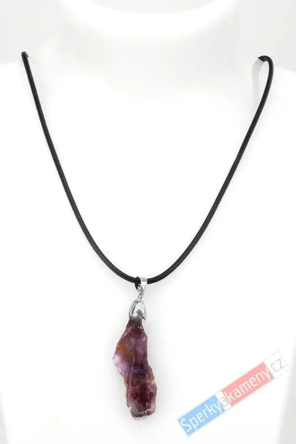 Originální unisex náhrdelník s přírodním surovým kakoxenem QA, přívěsek cca 35 x 11 mm, RARITA (KK2425S)
