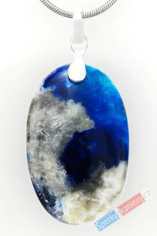 Unisex přívěsek z afghanitu QA, ovál cca 29 x 19 mm, stříbro Ag 925/1000, "andělská energie", RARITA (AFT6051P)