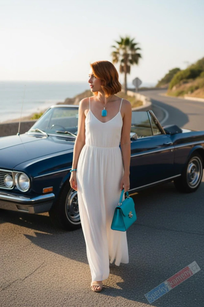 Unisex stříbrný přívěsek (Ag 925/1000) s arizonským tyrkysem QA, cca 29 x 21 mm, nádherná barva, RARITA (TYS2057P)