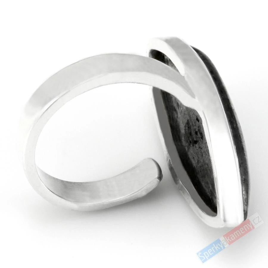 Velký stříbrný prsten (Ag 925/1000) s Black Sun Stone QA, vel. kamene cca 32 x 14 mm, RARITA (BSS7265R)