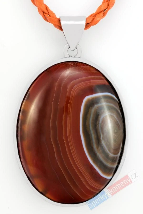 Originální větší unisex přívěsek z achátu a stromu života, ovál cca 43 x 33 mm (ACH1064P)