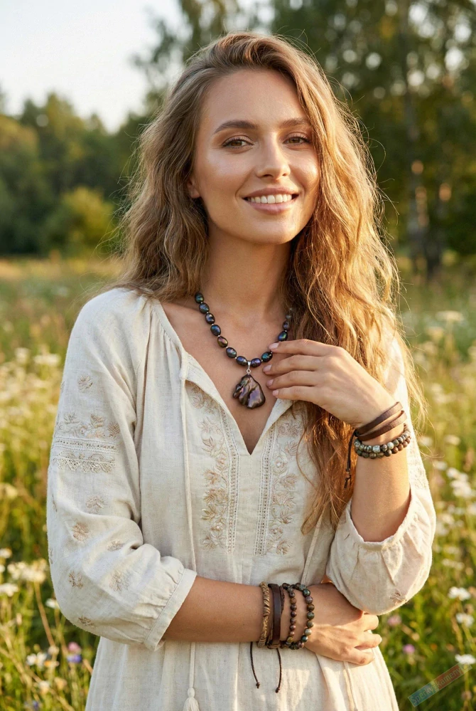 Originální náhrdelník v boho stylu ze sladkovodních multicolor perel s přívěskem z Biwa perly multicolor QA, stříbro Ag 925/1000, "Šperk pro jezerní princeznu II" (PMC5385S)