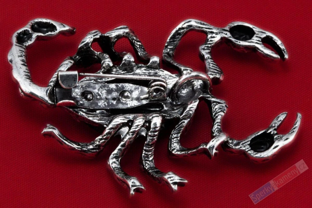 Brož z perleti paua - škorpión, cca 53 x 38 mm (BP7865S)