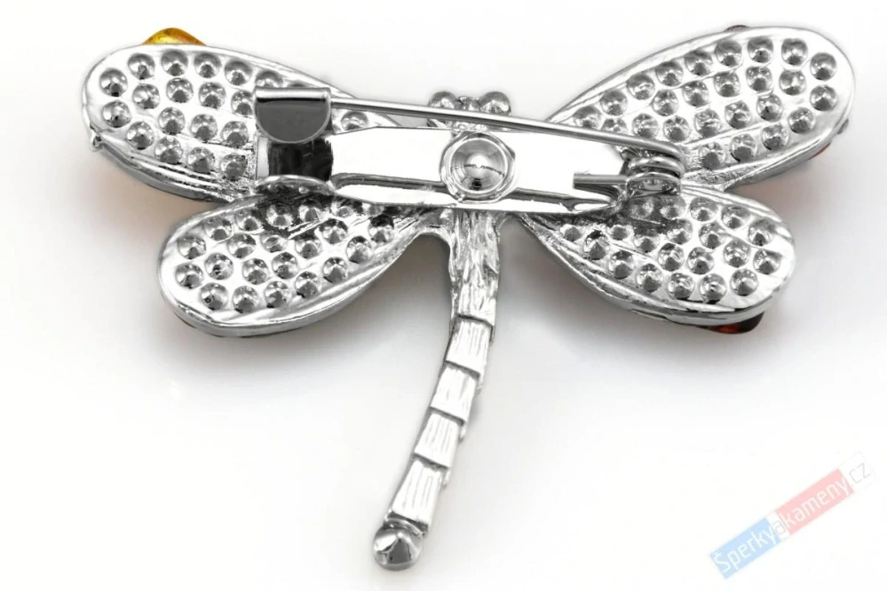 Originální brož z baltského jantaru, tvar vážky cca 46 x 37 mm (BJA2367V)