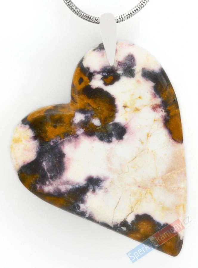 Originální přívěsek z Indian Blanket Stone QA, stříbro Ag 925/1000, srdce cca 39 x 31 mm, "životní energie" (IB5142P)