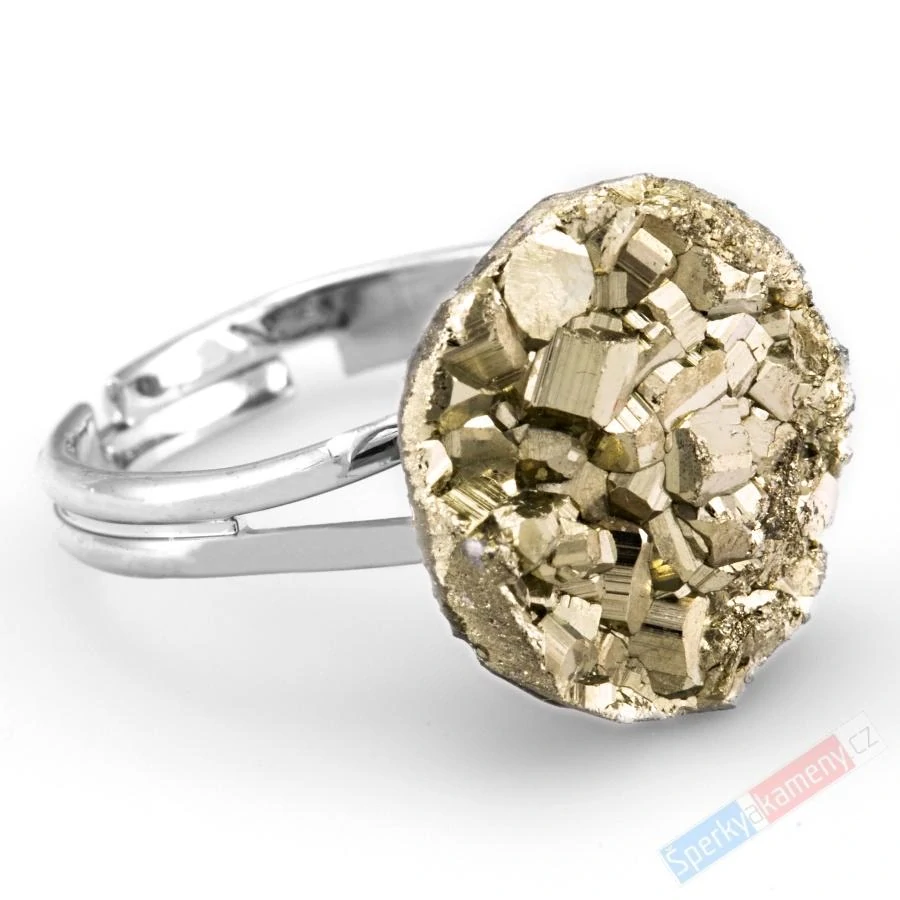 Prsten z pyritu QA, vel. kamene cca 16 x 14 mm (PY2091R)