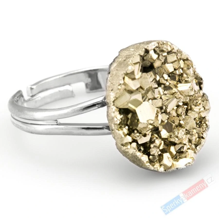 Prsten z pyritu QA, vel. kamene cca 15 x 12 mm (PY2093R)