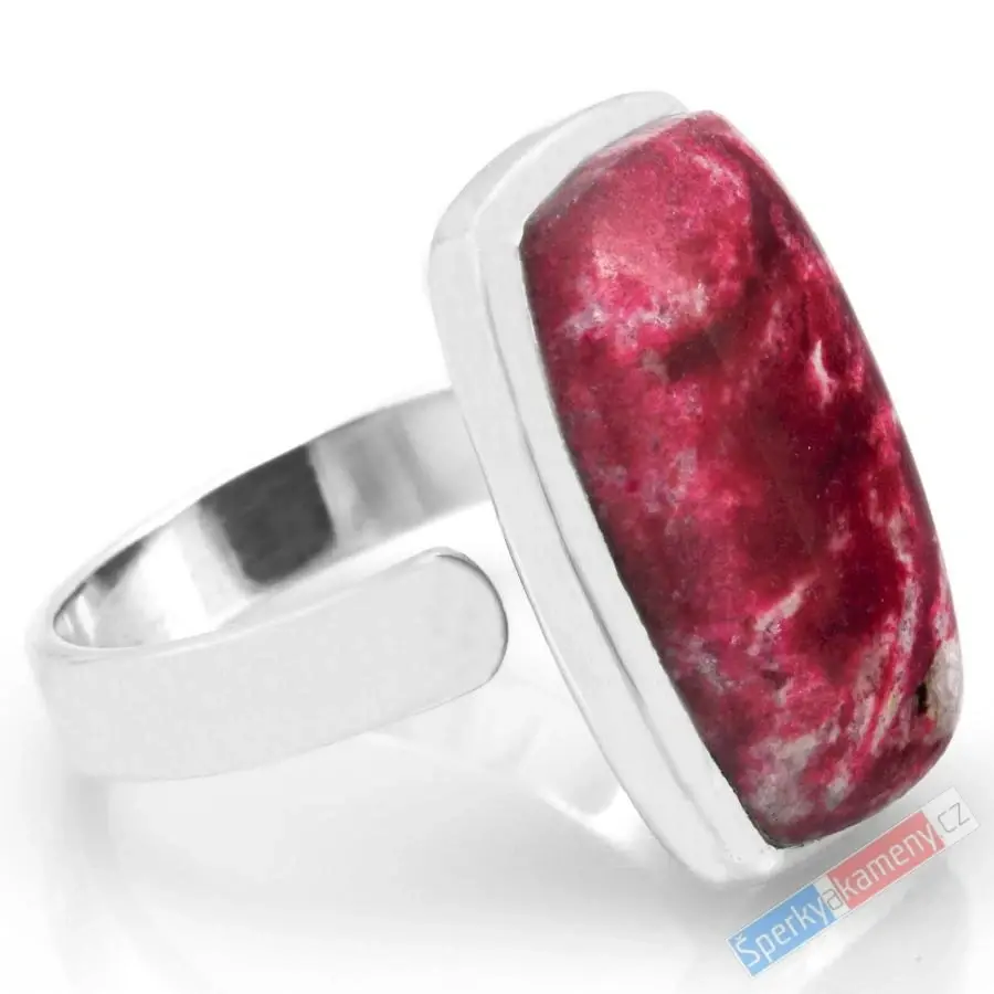 Stříbrný prsten (Ag 925/1000) s thulitem QAA, vel. kamene cca 22 x 14 mm, RARITA (THL6056R)