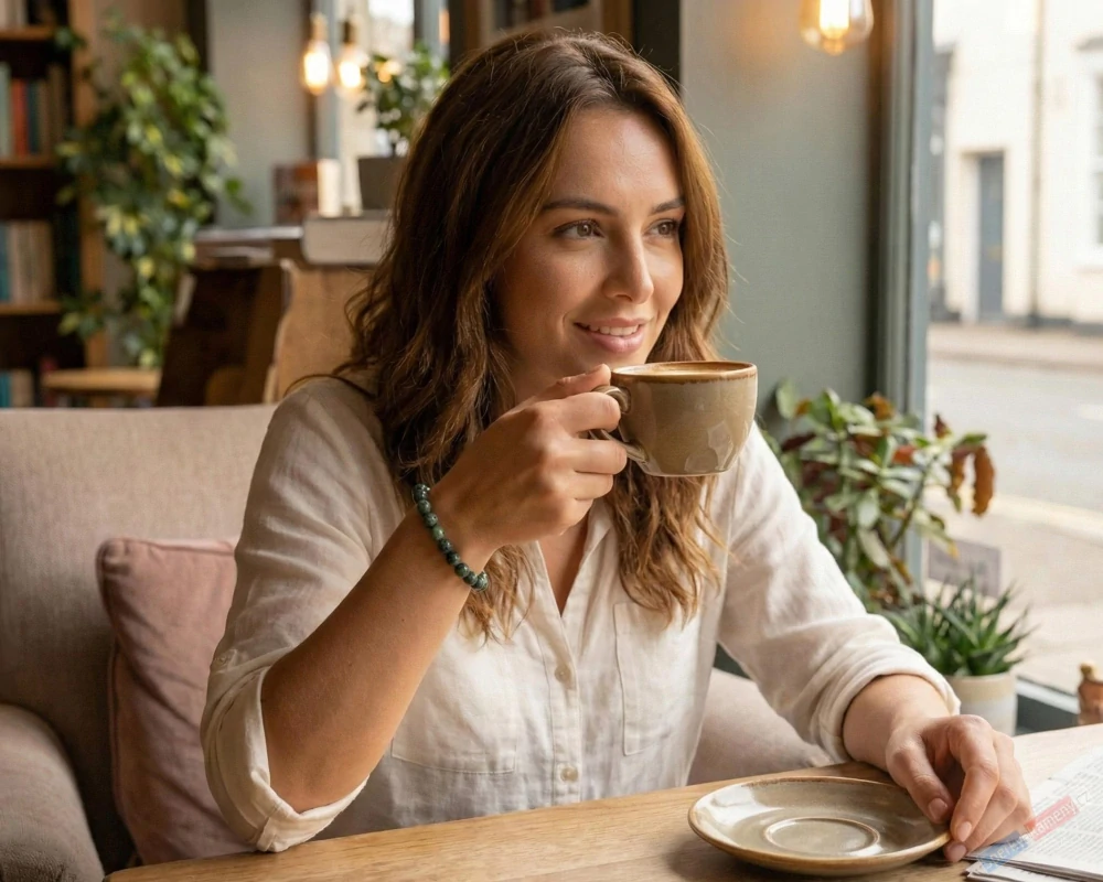 Náramek ze serafinitu QAA, kuličky cca 10-10,5 mm, celkem 19 kuliček, RARITA (SF9486NS)