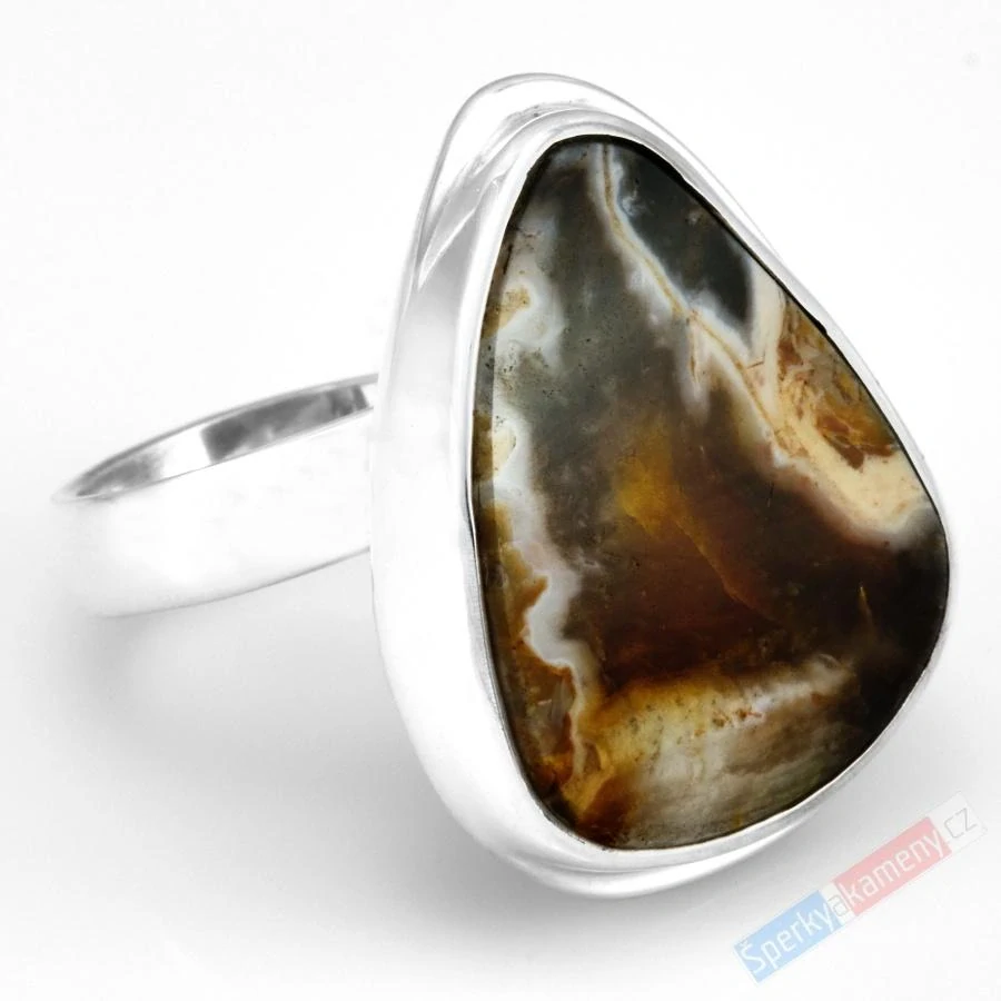 Unisex stříbrný prsten (Ag 925/1000) s araukaritem QA, vel. kamene cca 28 x 22 mm, RARITA (RK1627R)