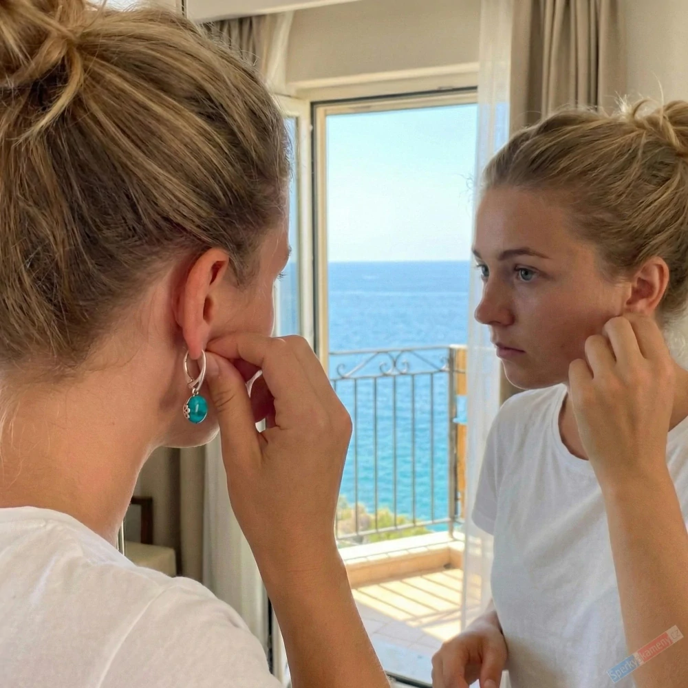 Stříbrné náušnice (Ag 925/1000) s tyrkysem QA, oválky cca 10 x 9 mm, RARITA (TYS3631U)