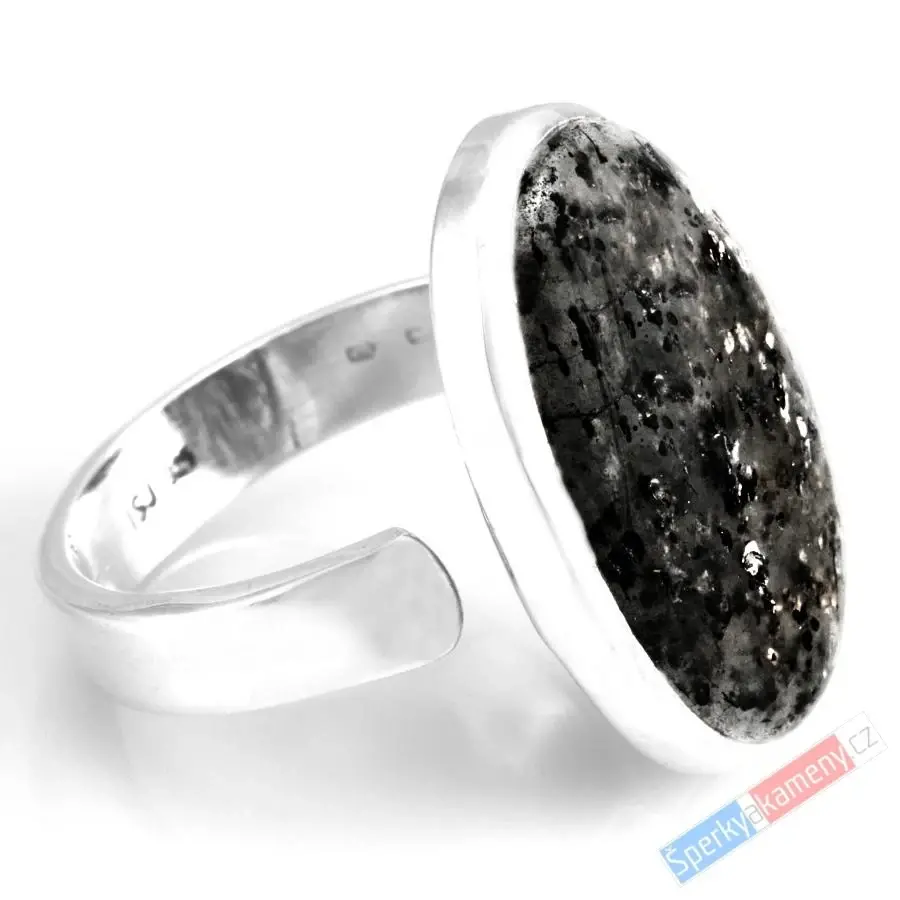 Stříbrný prsten (Ag 925/1000) s Black Sun Stone QA, vel. kamene cca 24 x 16 mm, RARITA (BSS7279R)