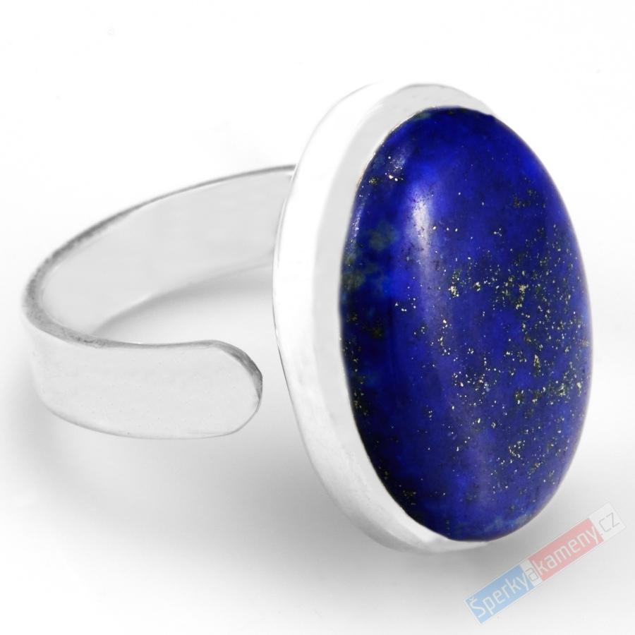 Stříbrný prsten (Ag 925/1000) s lapisem lazuli QA, vel. kamene cca 21 x 17 mm, "noční obloha III" (LL7875R)