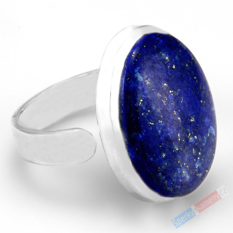 Stříbrný prsten (Ag 925/1000) s lapisem lazuli QA, vel. kamene cca 22 x 17 mm, "noční obloha IV" (LL7876R)