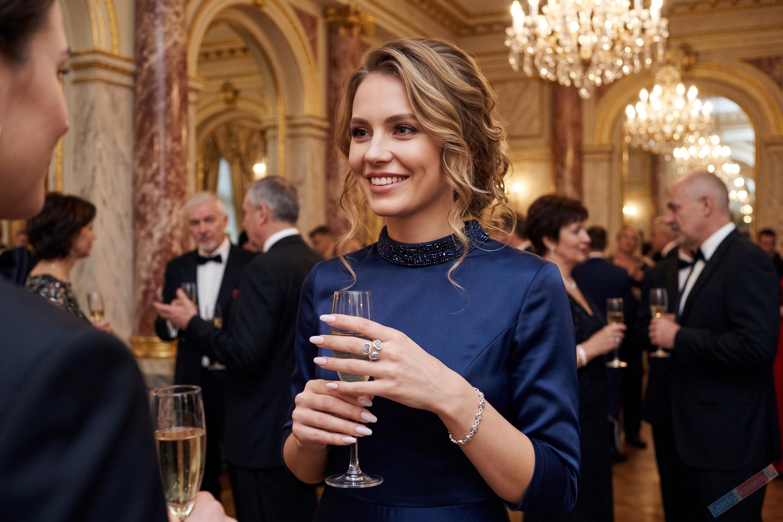 Originální stříbrný náramek (Ag 925/1000) se surovými diamanty QA, třináct kamenů o velikosti cca 3 až 7 mm, "šperk pro princeznu z diamantových skal" (DA2723NS)