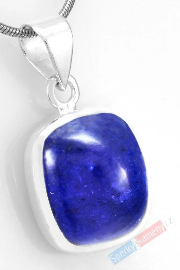 Unisex stříbrný přívěsek (Ag 925/1000) s tanzanitem QAA, cca 18 x 16 mm, nádherná sytá barva, RARITA (TZ6001P)