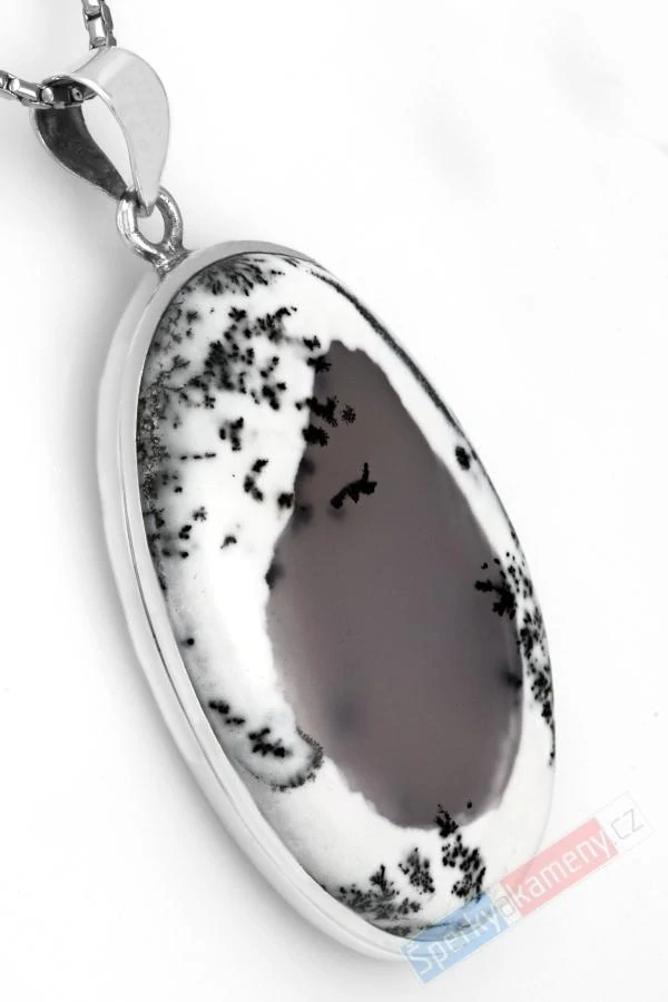 Velký stříbrný přívěsek (Ag 925/1000) s merlinitem QA, ovál cca 51 x 34 mm, RARITA (OD1818P)
