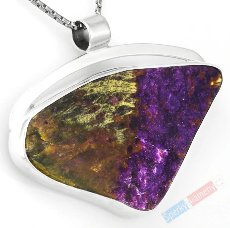 Extra velký stříbrný přívěsek (Ag 925/1000) s atlantasitem QAA, cca 43 x 65 mm, nádherné výrazné probarvení, "šperk princezny z Tasmánie", RARITA (ATI2978P)