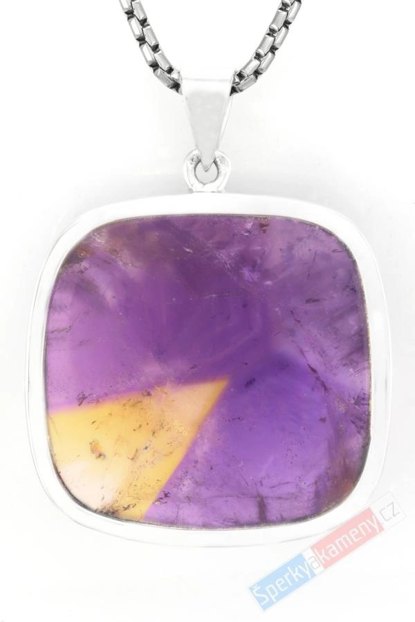 Přívěsek ze vzácného ametrínu a stříbra